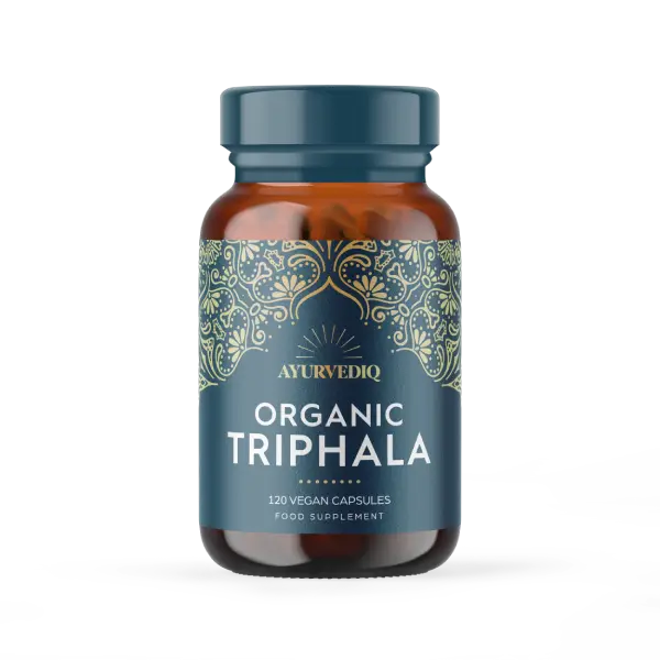 pot met capsules biologische triphala
