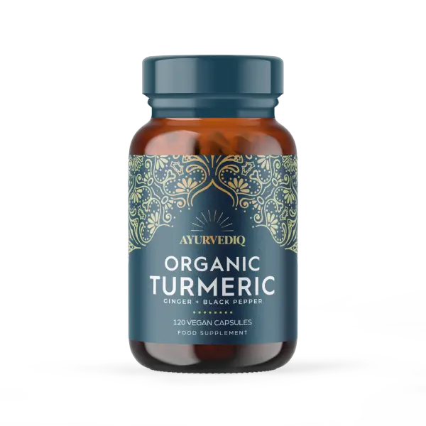 pot met capsules biologische kurkuma